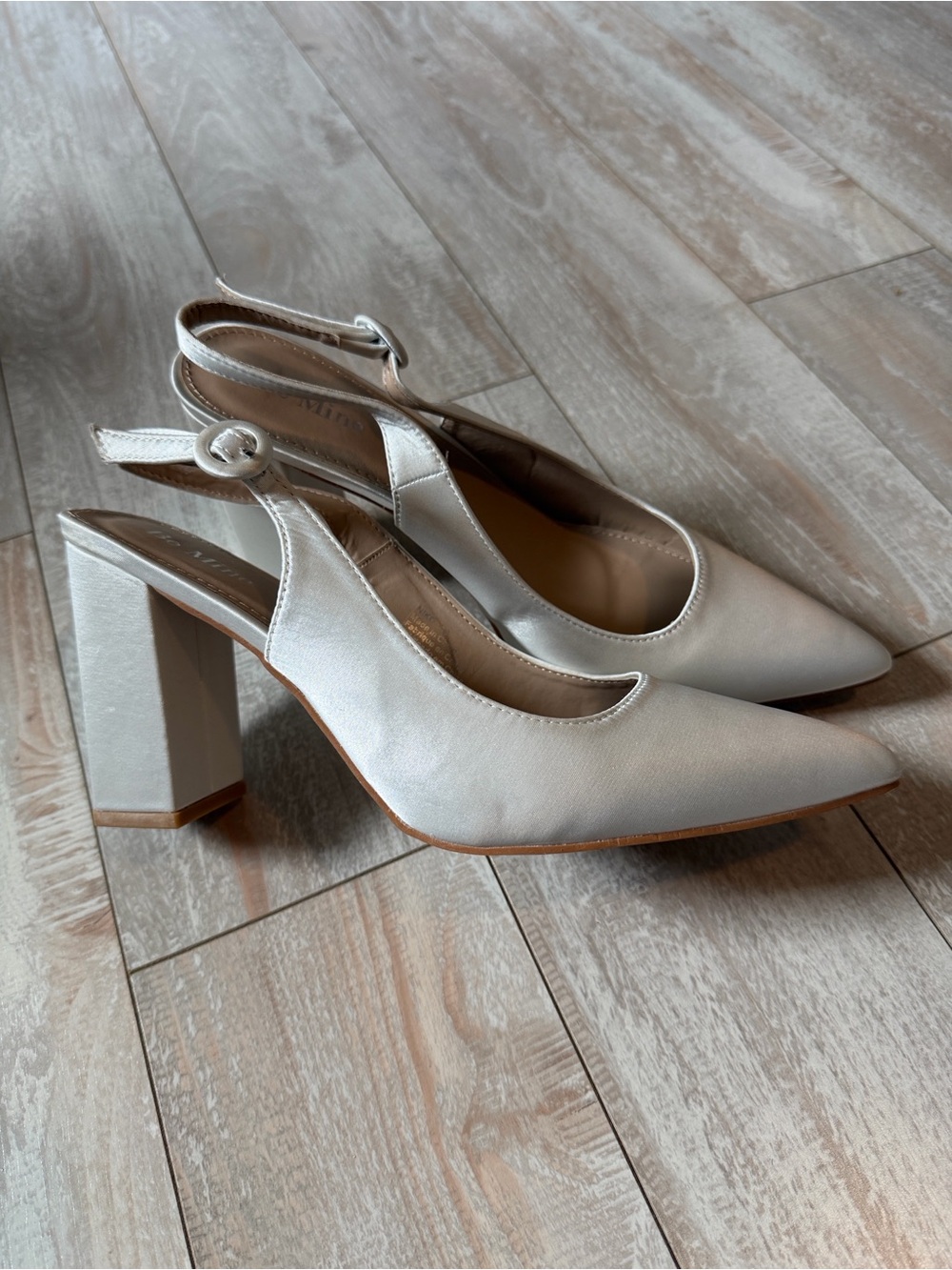 Be Mine Bridal Satin Slingback Pointed-Toe Pumps